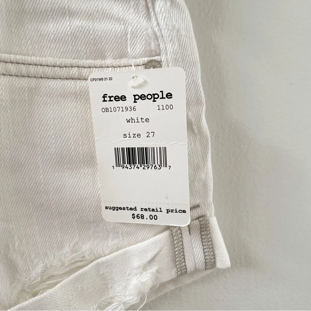 Free People Romeo Rolled Mid rise white button fly shorts - Picture 5 of 5